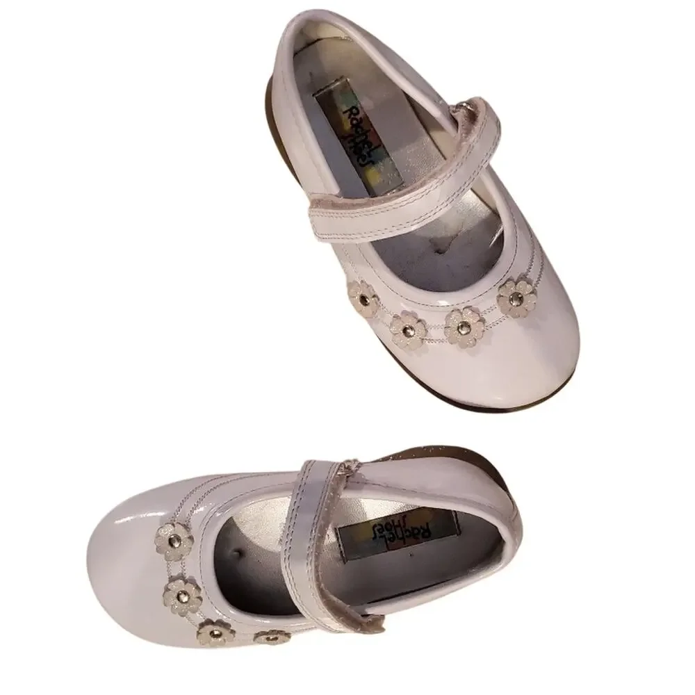 𝅺RACHEL Shoes Girls Flat with Floral Flowers dress shoes size 9